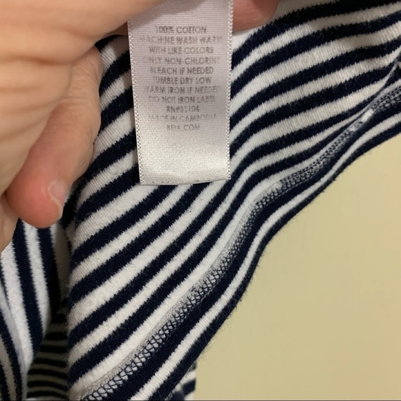 Kim Rogers Decorative Shoulder Buttons Striped Red, White, Blue Blouse. Size XL - Picture 5 of 6